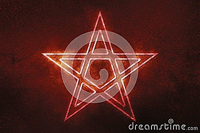 Pentagram symbol, five pointed star, Satanism Stock Photo